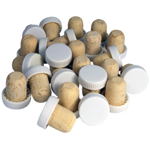 Plastic Top Corks 30's (White)